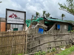 En 2023, un mes después del ciclón Mocha que golpeó partes del país. © MSF