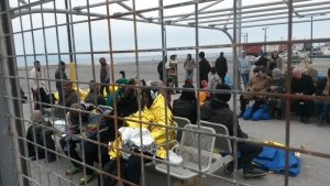 Migrants arrive in Kos, Greece.