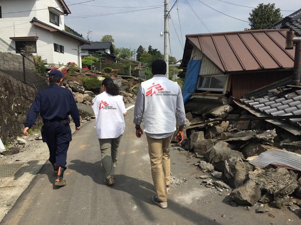 Earthquake in Kumamoto prefecture, Japan