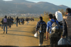 Refugees arriving in Serbia