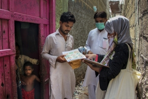 Mask distribution in Machar Colony