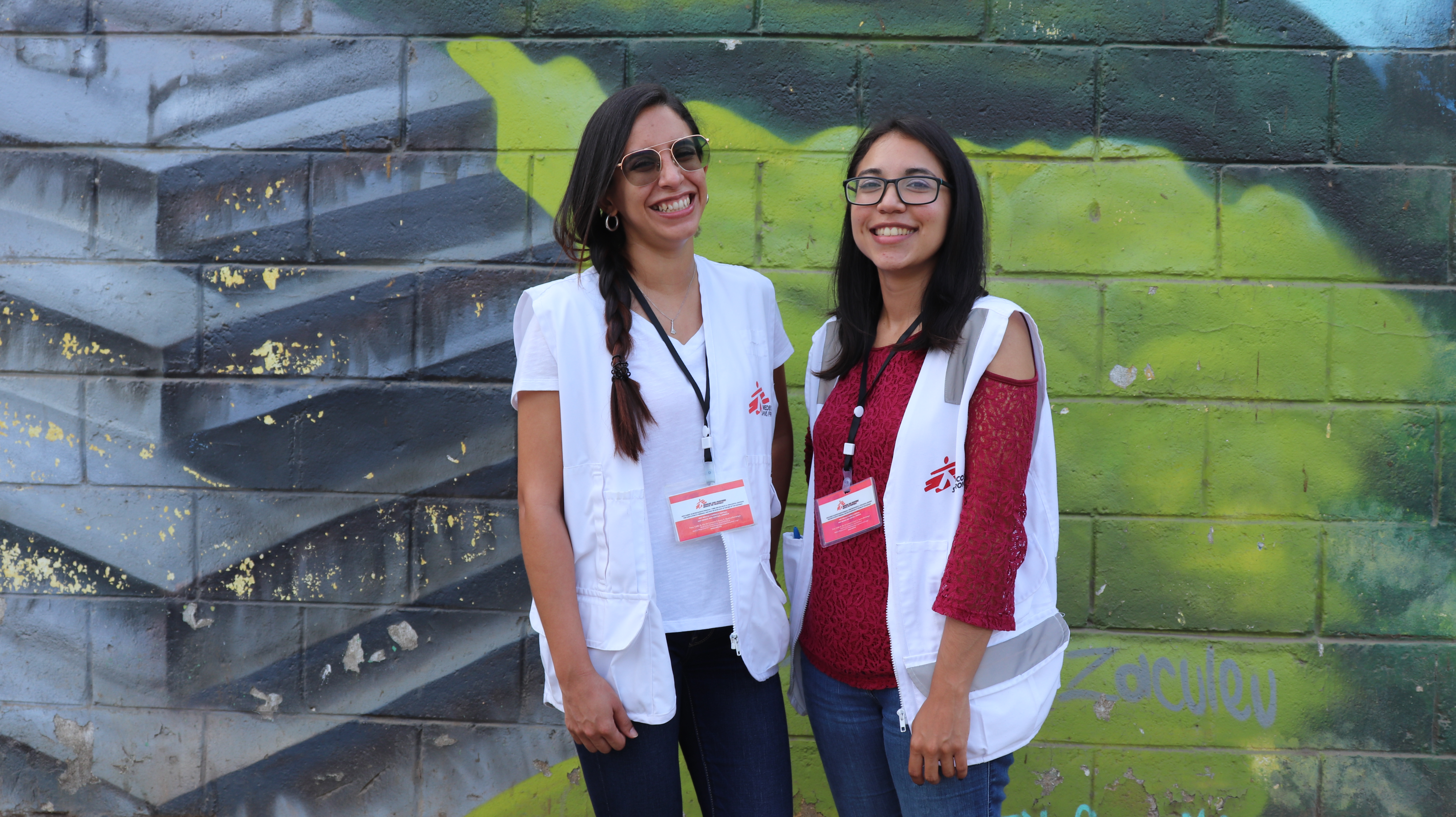 Cindy Morales y Pamela Ruiz, psicólogas de MSF en Tecún Umán, Guatemala