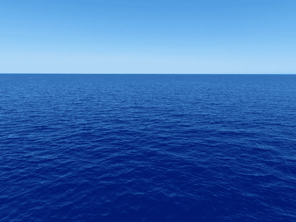Vista del Mar Mediterráneo desde la cubierta del Ocean Viking.