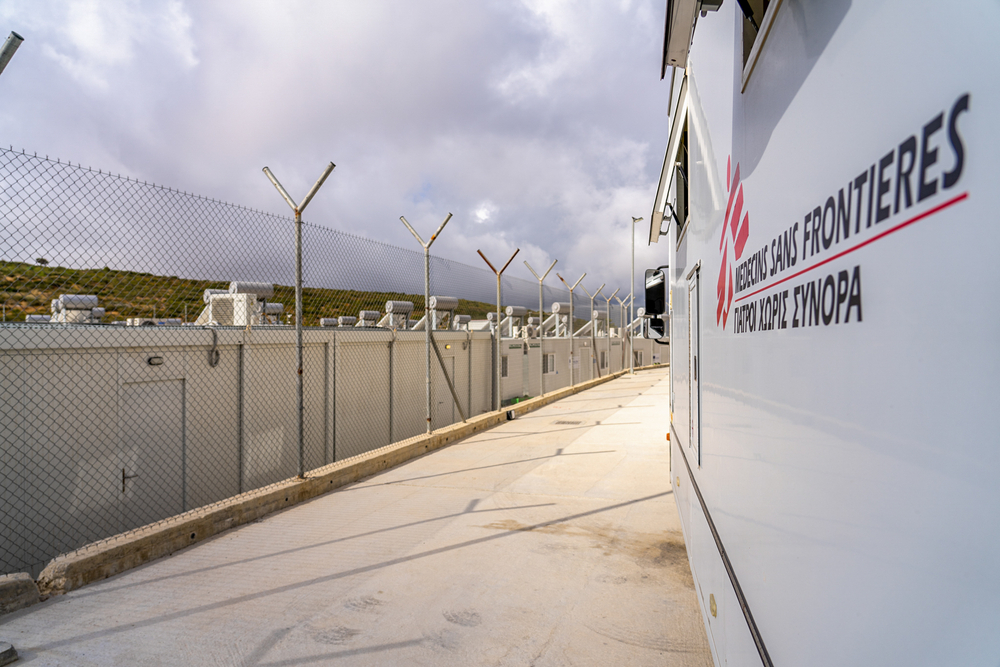 Clínica móvil de MSF dentro del Centro de Acceso de Control Cerrado en Zervou, Samos. Grecia