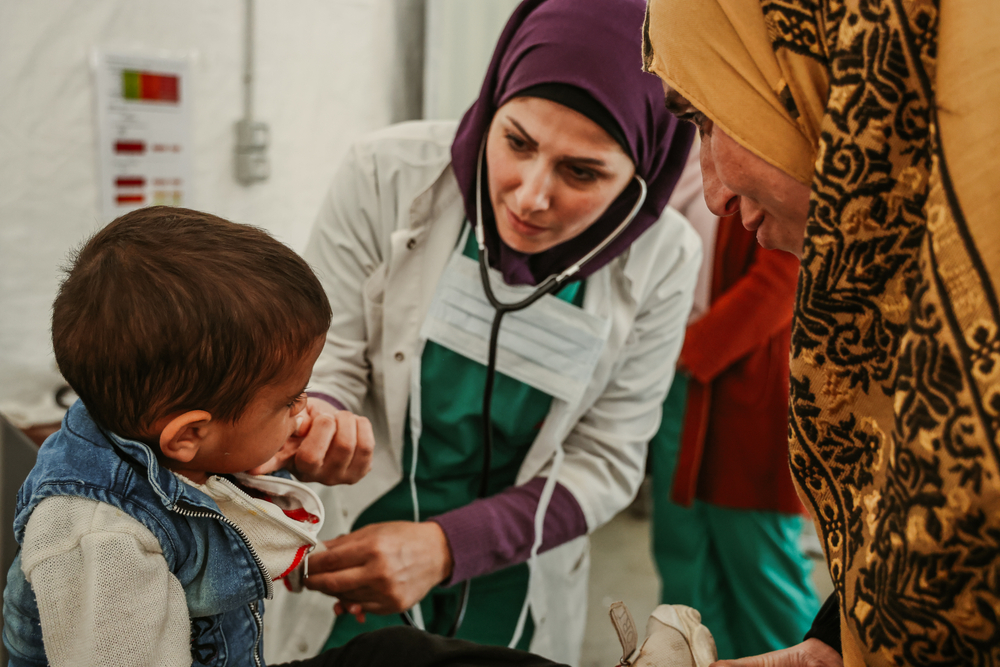 Ateción a pacientes de cólera en Centro de Tratamiento contra el Cólera en Líbano
