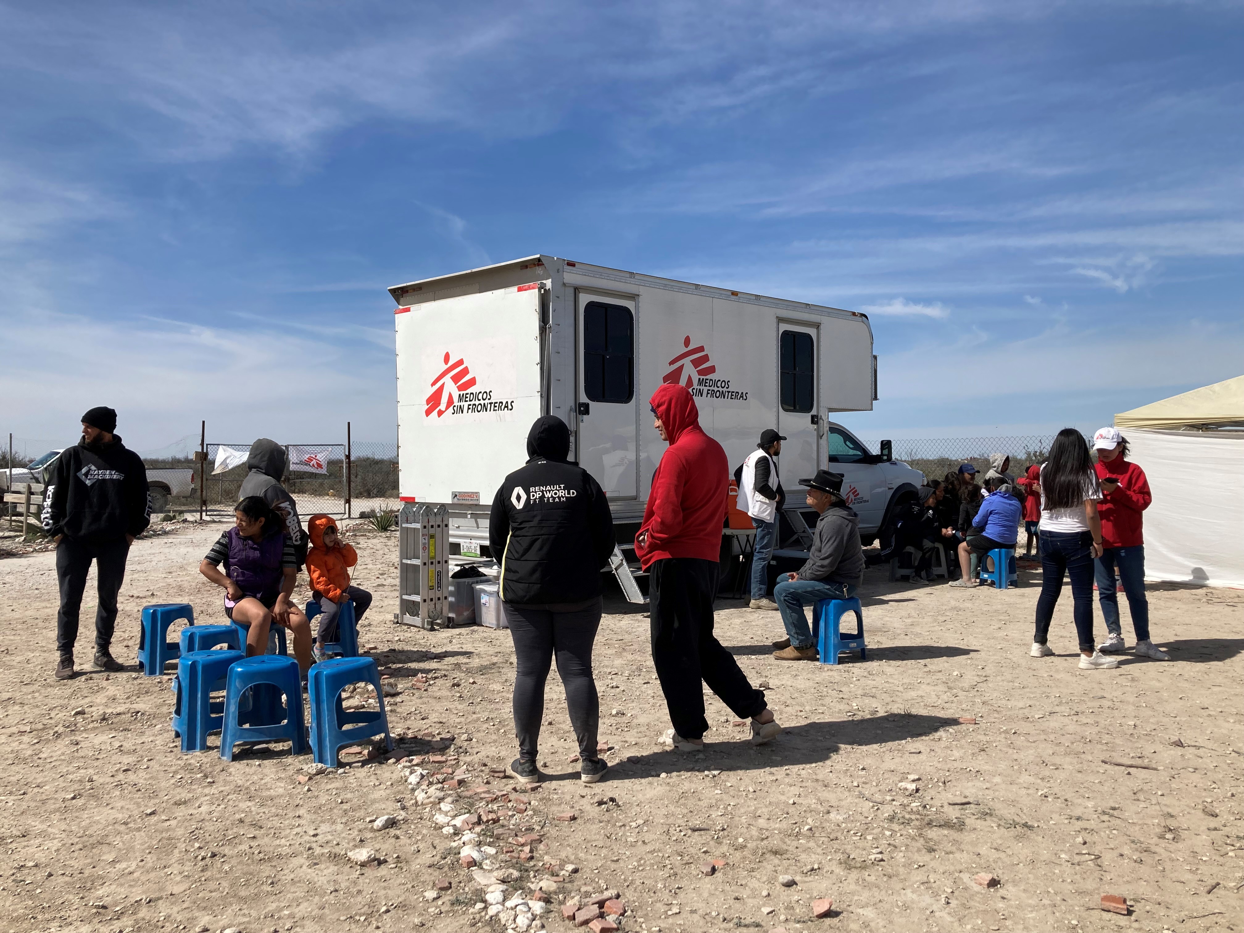 Clínica móvil de MSF en Piedras Negras