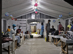 Centro de tratamiento del cólera de Médicos Sin Fronteras en Quelimane, Mozambique