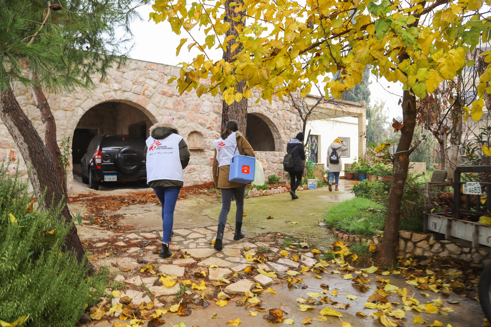 Equipo de MSF en la campaña de vacunación oral contra el cólera en Deir Al-Ahmar, Líbano