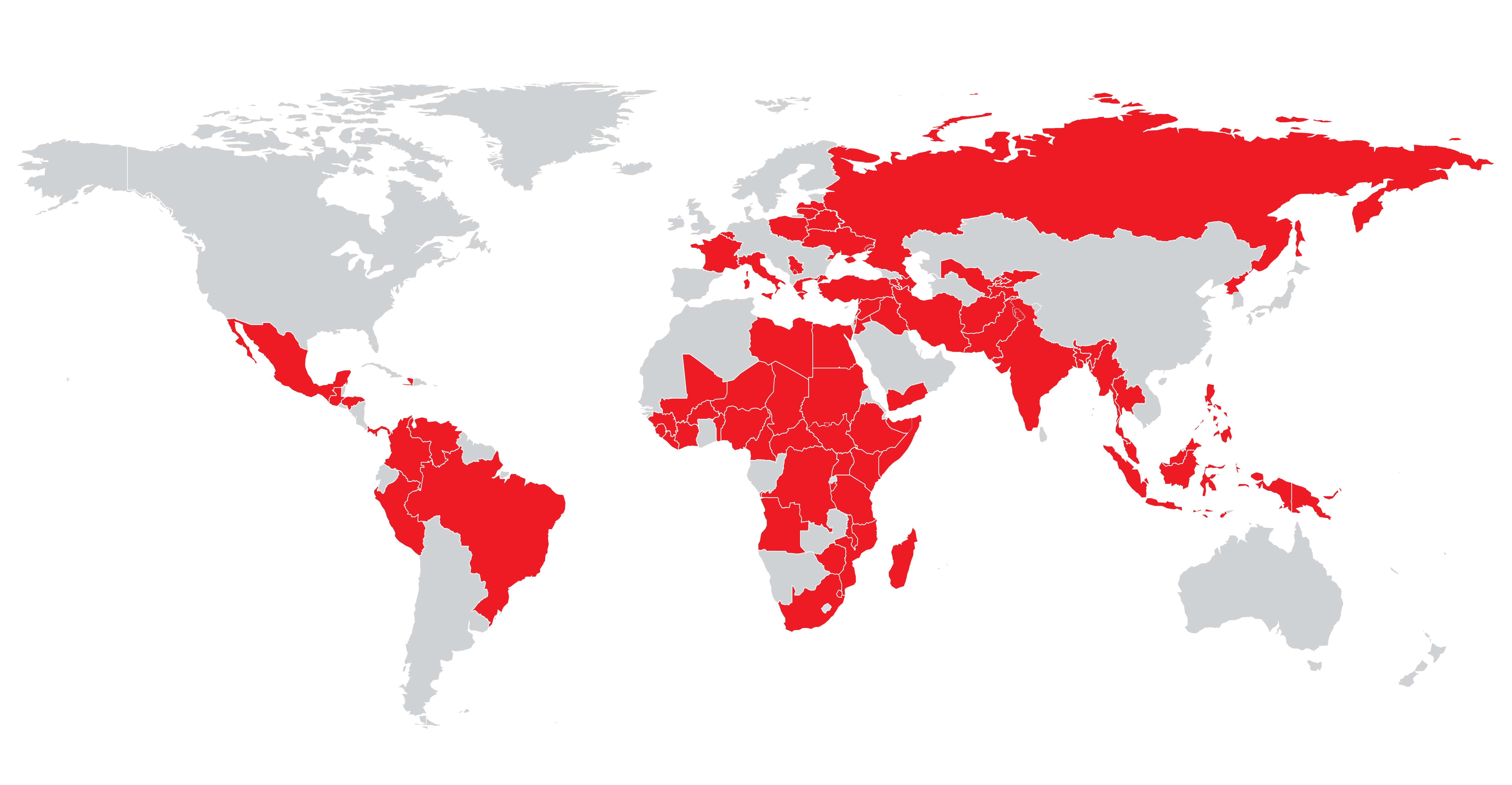 Mapa proyectos de MSF en el mundo 2022 - Landing Reporte anual