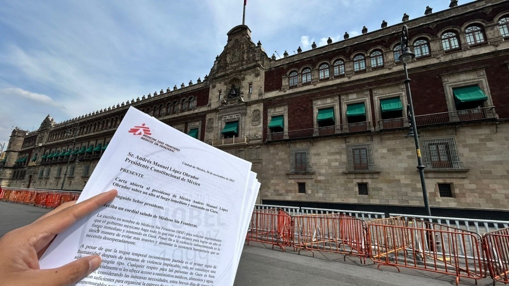 MSF entrega carta abierta sobre Gaza al presidente de México