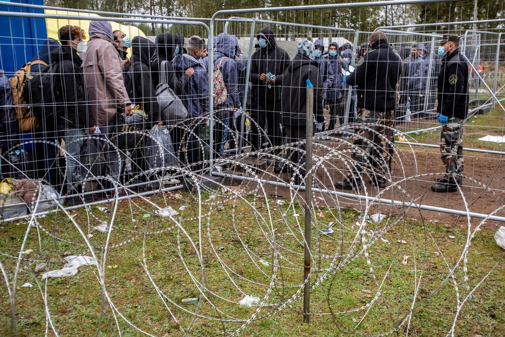 Campo temporal para alojar a las personas en movimiento. Rūdninkai, Lituania