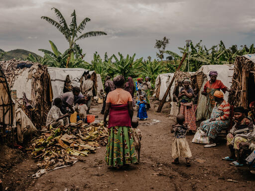 Población desplazada por la violencia, en República Democrática del Congo