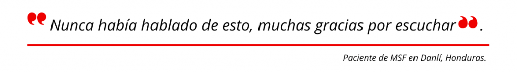 Quote de paciente de salud mental en Honduras.