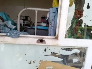 Vista del hospital de Kyeshero en Goma, luego del tiroteo. Repúbñica Democrática del Congo.