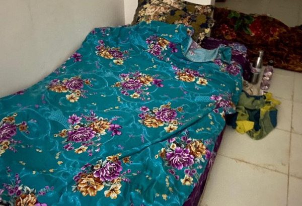La cama del búnker en el que está nuestro equipo © Camille Marquis / MSF