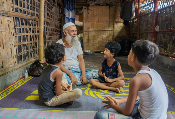 Mohamed Hussein y su familia.