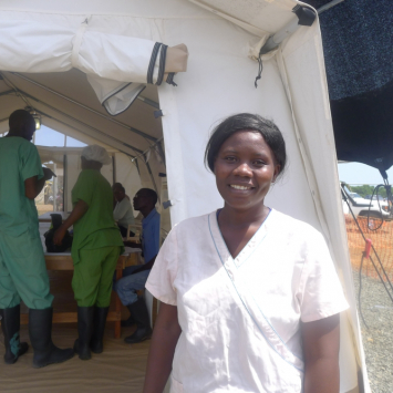 Ebola survivor turned caretaker at MSF’s Elwa 3, Monrovia