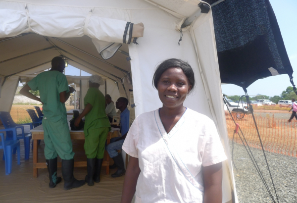 Ebola survivor turned caretaker at MSF’s Elwa 3, Monrovia