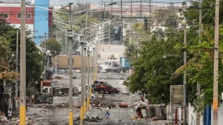 Vista de la zona de Delmas 18, después de enfrentamientos entre grupos armados y las fuerzas de policía. Puerto Príncipe, Haití.
