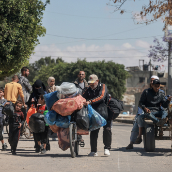 Población palestina desplazada en el sur de la Franja de Gaza el 6 de mayo de 2024.© MSF