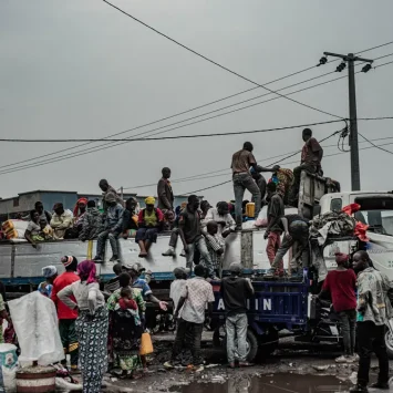 Personas desplazadas en Goma, República Democrática del Congo, a causa de la violencia.