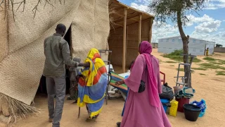 Vista del campamento de tránsito de Tine, Chad, agosto de 2024.