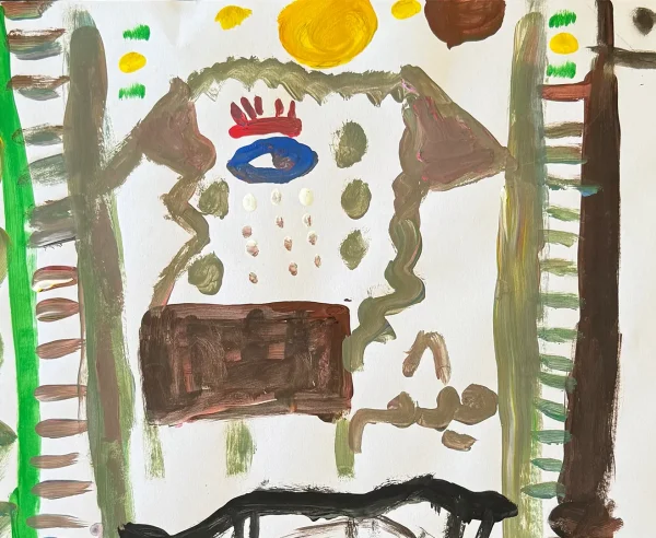 Haitham, 13 años El ojo llora de tristeza, pues no había comida. Sus amigos fueron a buscar comida, pero se lastimaron. Luego fueron al mercado y empezaron a robar comida.