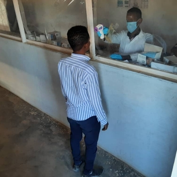 Patient being screened at Galkayo South Hospital