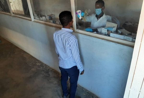 Patient being screened at Galkayo South Hospital