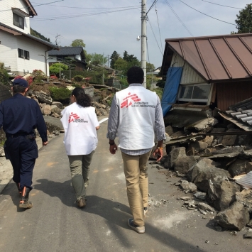Earthquake in Kumamoto prefecture, Japan