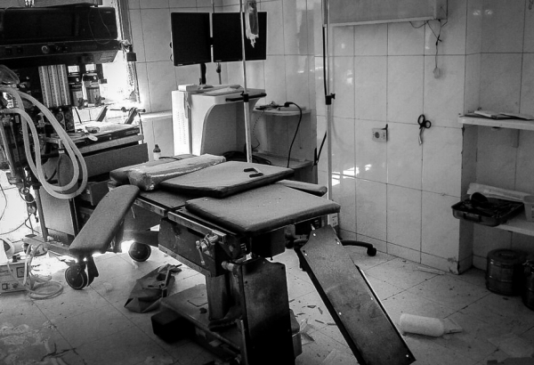 Damage in al Daqaq hospital