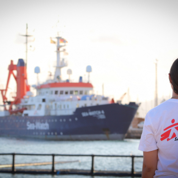 The Sea-Watch 4 in the port of Burriana